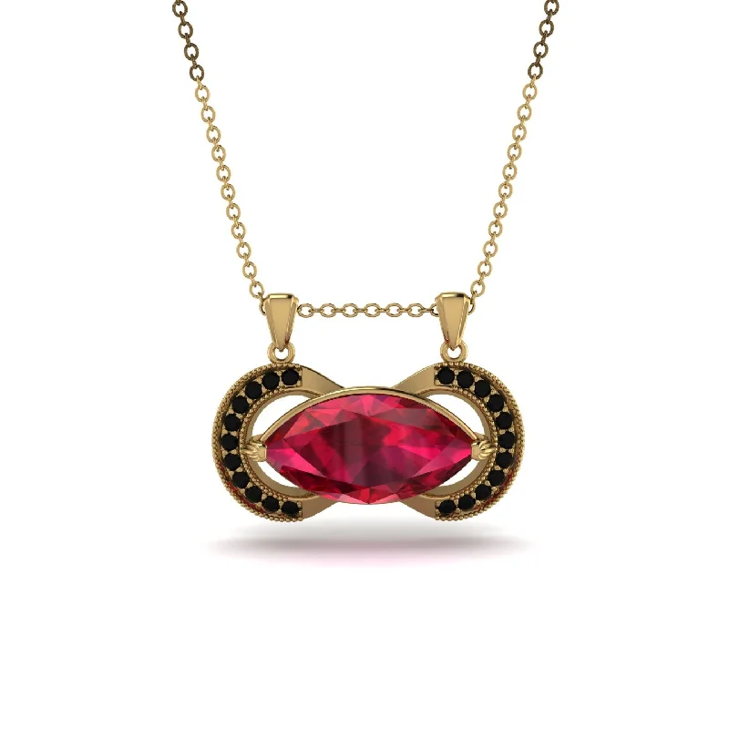 Marquise Vintage Ruby Necklace - Marley No. 40