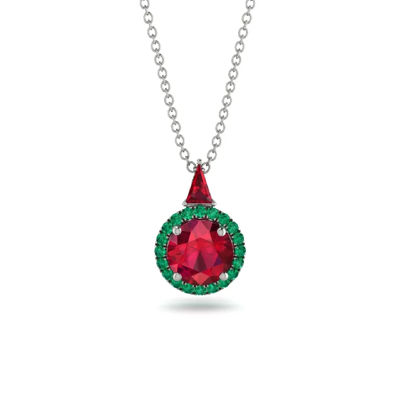 Hidden Halo Ruby Necklace - Joanna No. 27