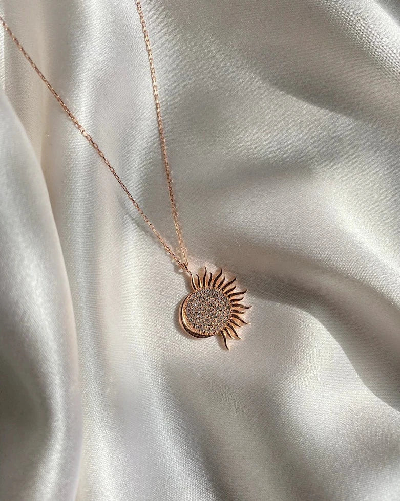 Half Sun Moon Necklace