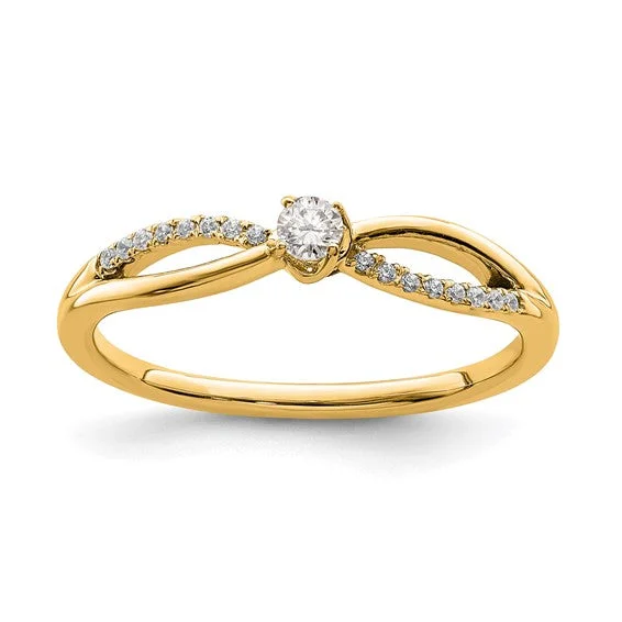 Unique Diamond Rings For Luxury Appeal-14k Yellow Gold First Promise Lab Grown Diamond Engagement Ring