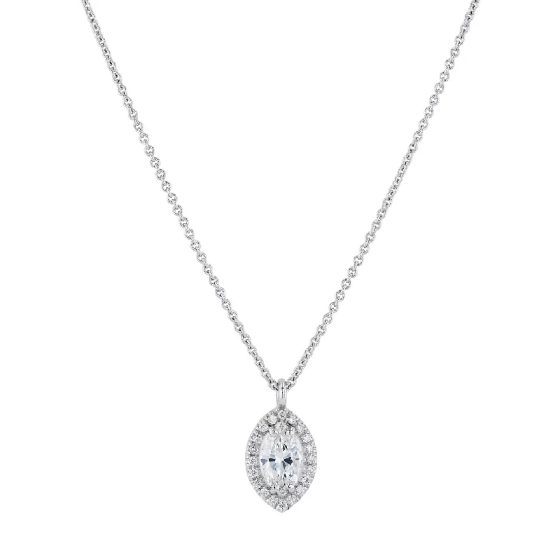 Marquise Diamond White Gold Pendant Necklace