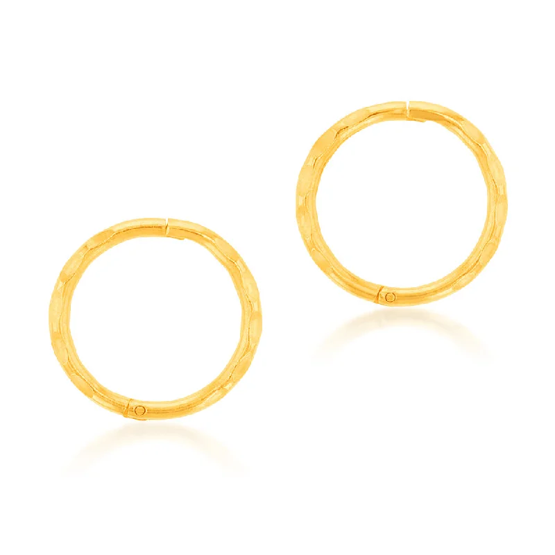 Round Gold Earrings For Classic Elegance-9ct Yellow Gold Sleeper 8mm Facet Earrings