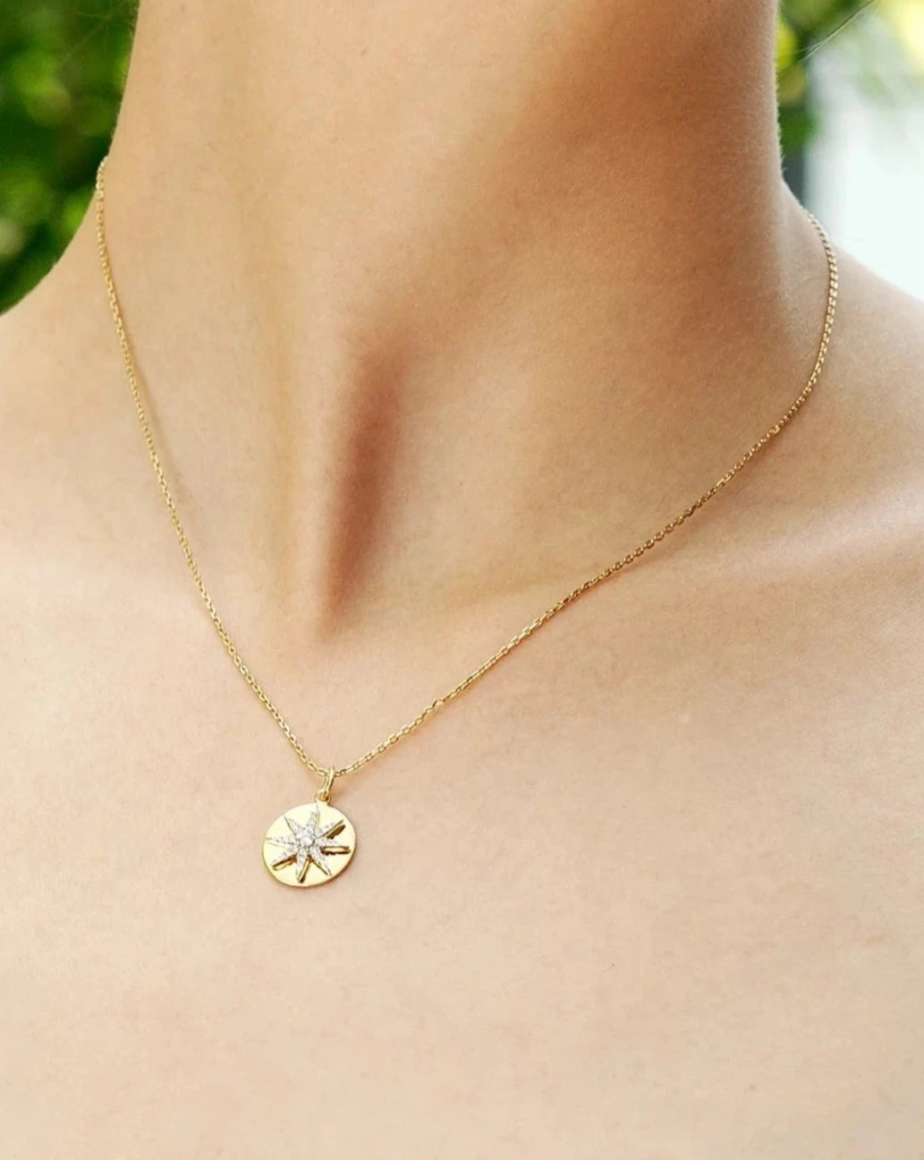 Luck Pole Star Necklace Gold Plated