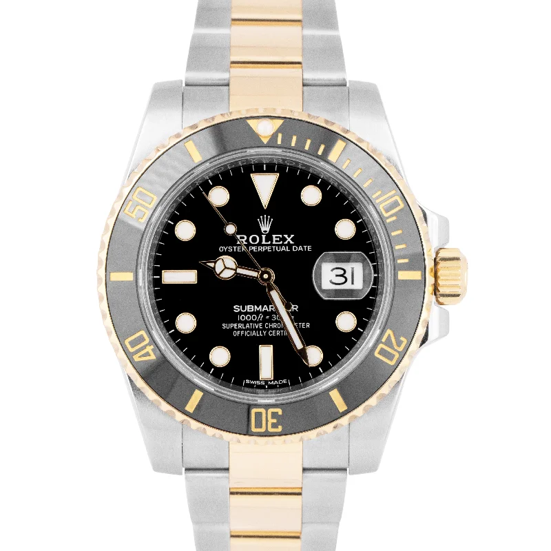 Waterproof Digital Watches For Sports Fashion-MINT PAPERS Rolex Submariner Ceramic Black 40mm 116613 LN 18K Two-Tone Steel BOX