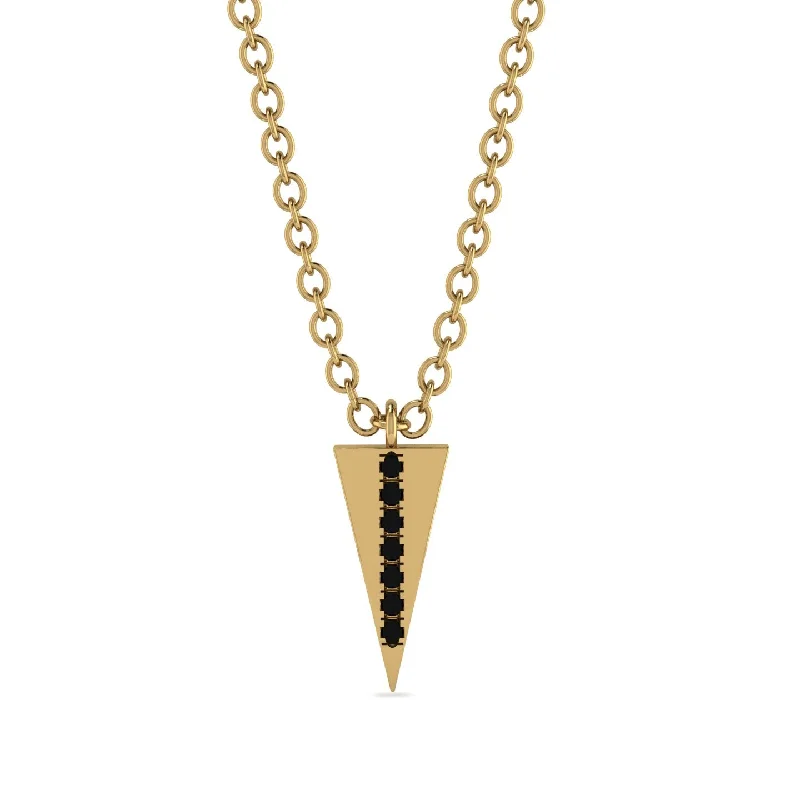 Triangle Black Diamond Necklace - Brynn No. 7