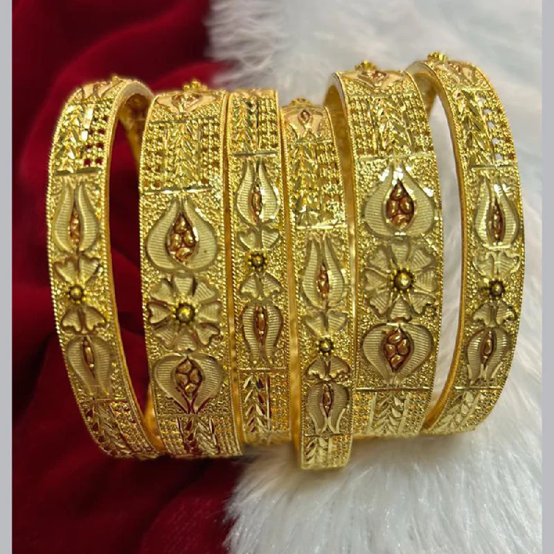 Unique Wood Bangles For Natural Fashion-Pari Art Jewellery Forming Gold Bangles Set