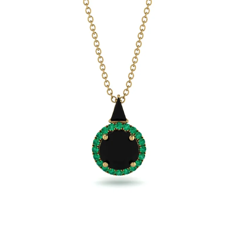 Hidden Halo Black Diamond Necklace - Joanna No. 22