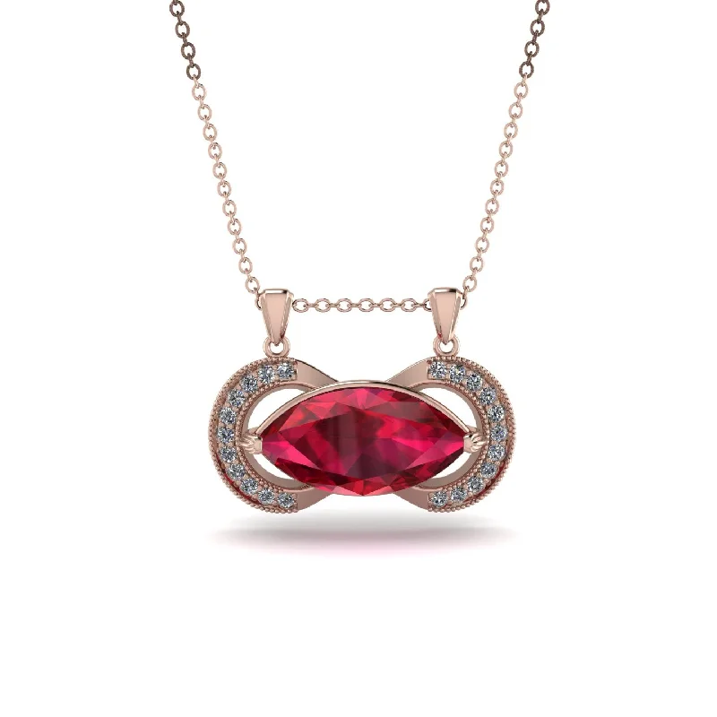 Marquise Vintage Ruby Necklace - Marley No. 11