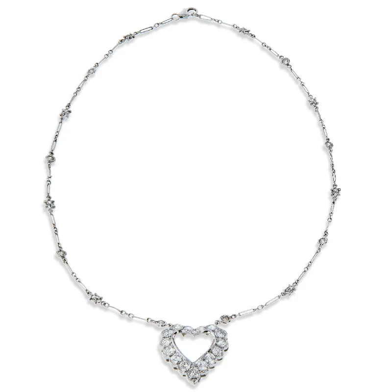 Diamond Platinum and White Gold Estate Necklace