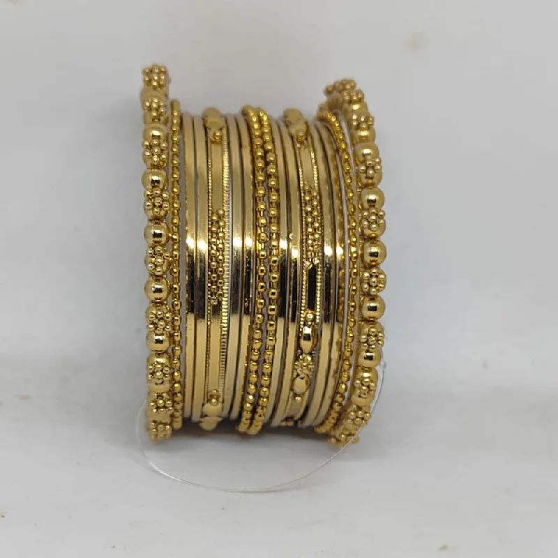 Unique Handcrafted Bangles For Artisanal Fashion-Shree Asha Bangles Gold Plated Bangles Set