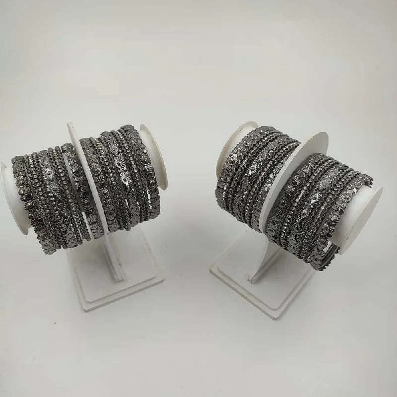 Custom Birthstone Bangle Sets For Personalized Jewelry-Akruti Collection Oxidised Plated Bangle Set