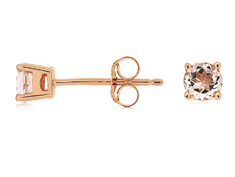 Retro Earrings For Old School Style-Morganite Studs (0.40 carat stones)