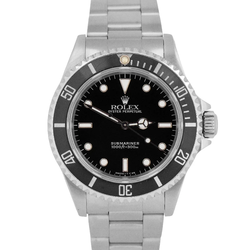 Elegant Women’s Watches For Wedding Glam-Rolex Submariner No-Date Stainless Steel Black 40mm Automatic Oyster Watch 14060