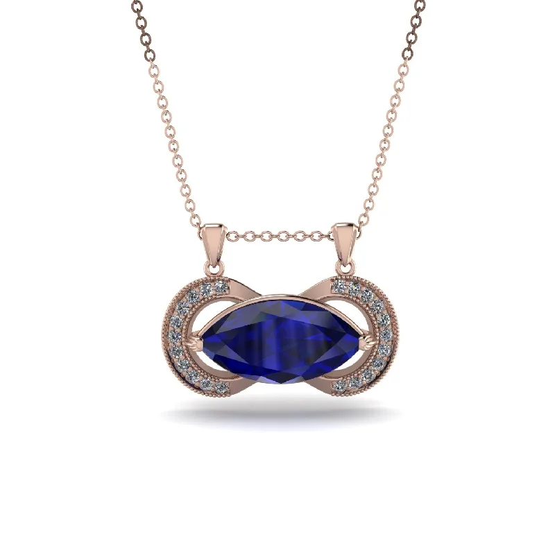 Marquise Vintage Sapphire Necklace - Marley No. 14