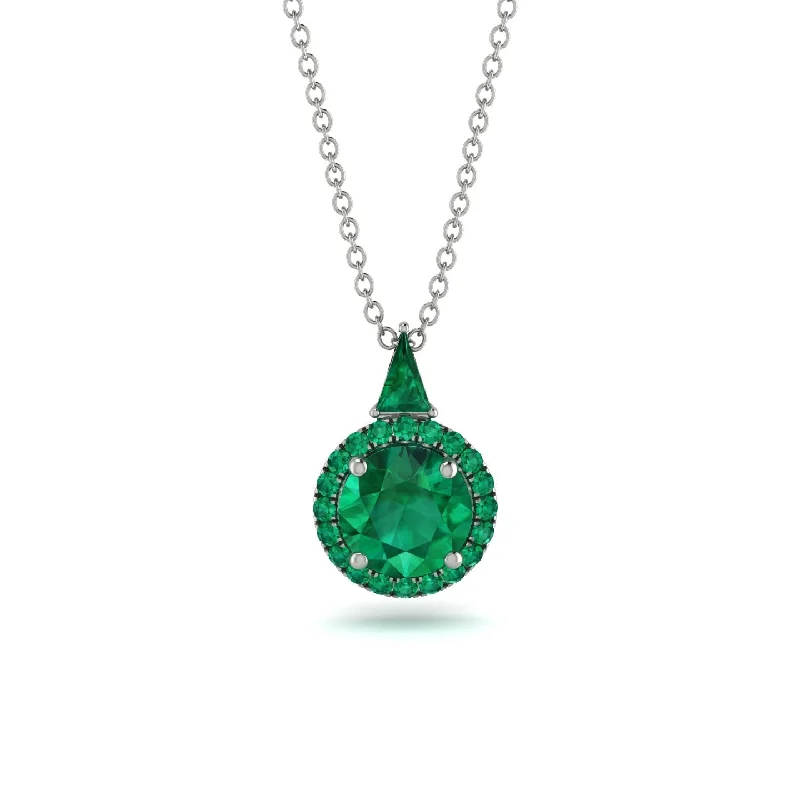 Hidden Halo Emerald Necklace - Joanna No. 21