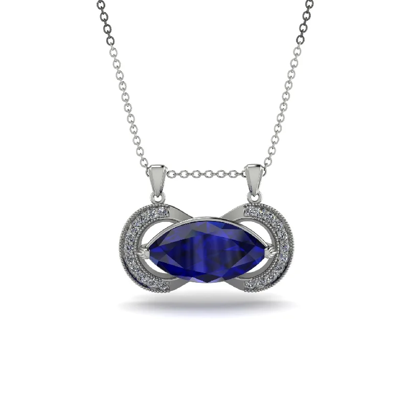 Marquise Vintage Sapphire Necklace - Marley No. 15