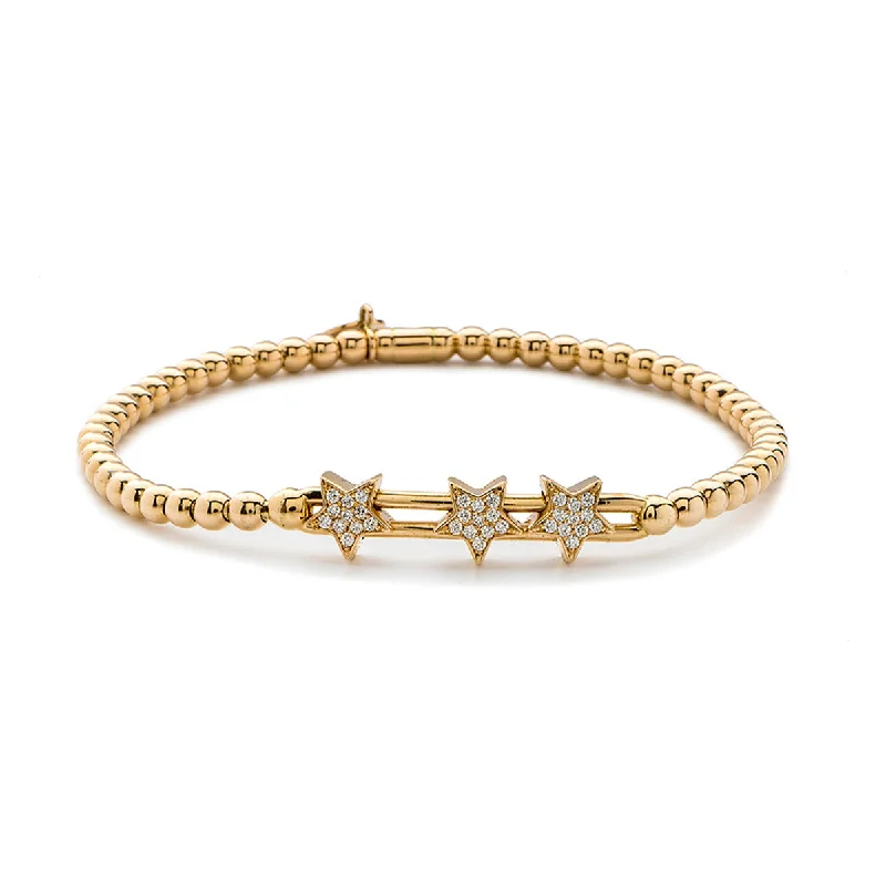 Elegant Crystal-Studded Bracelets For Special Moments-Sliding Star Station Pave Stretch Bracelet