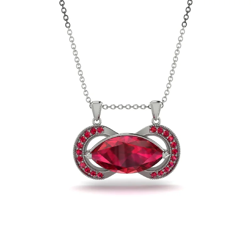 Marquise Vintage Ruby Necklace - Marley No. 57