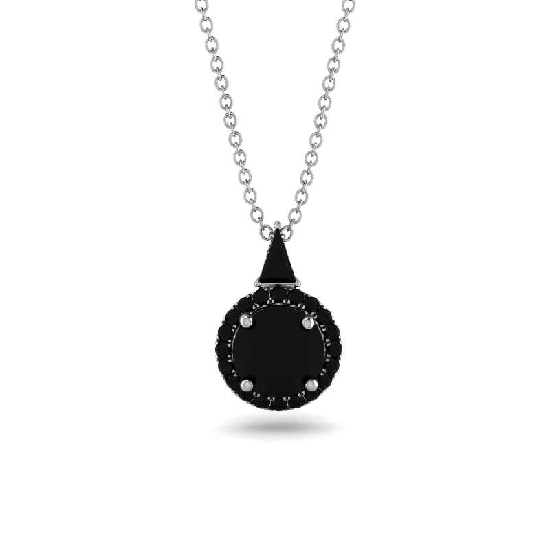 Hidden Halo Black Diamond Necklace - Joanna No. 39